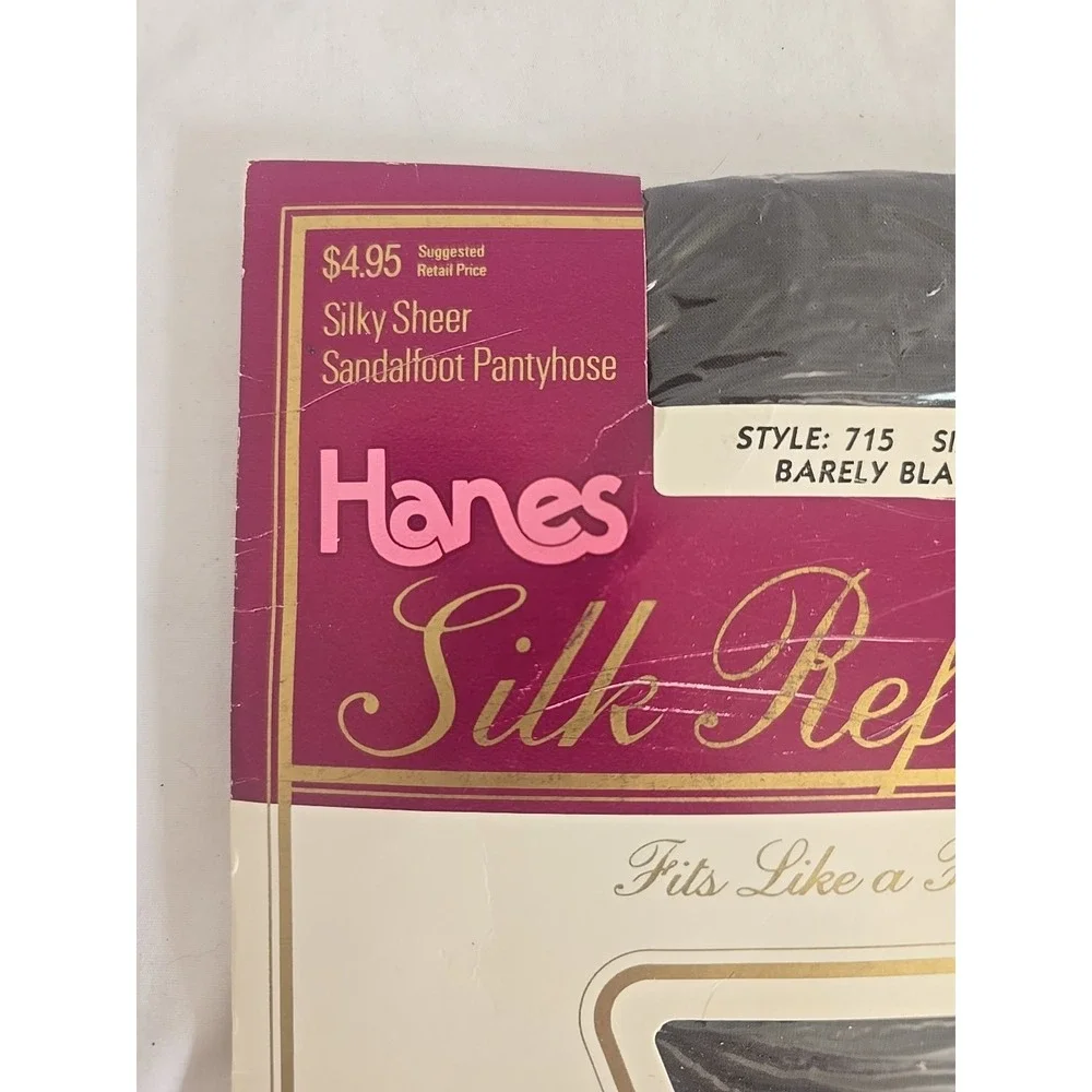 Hanes Silk Reflections Pantyhose Women's Size‎ CD Style 715 Barely Black